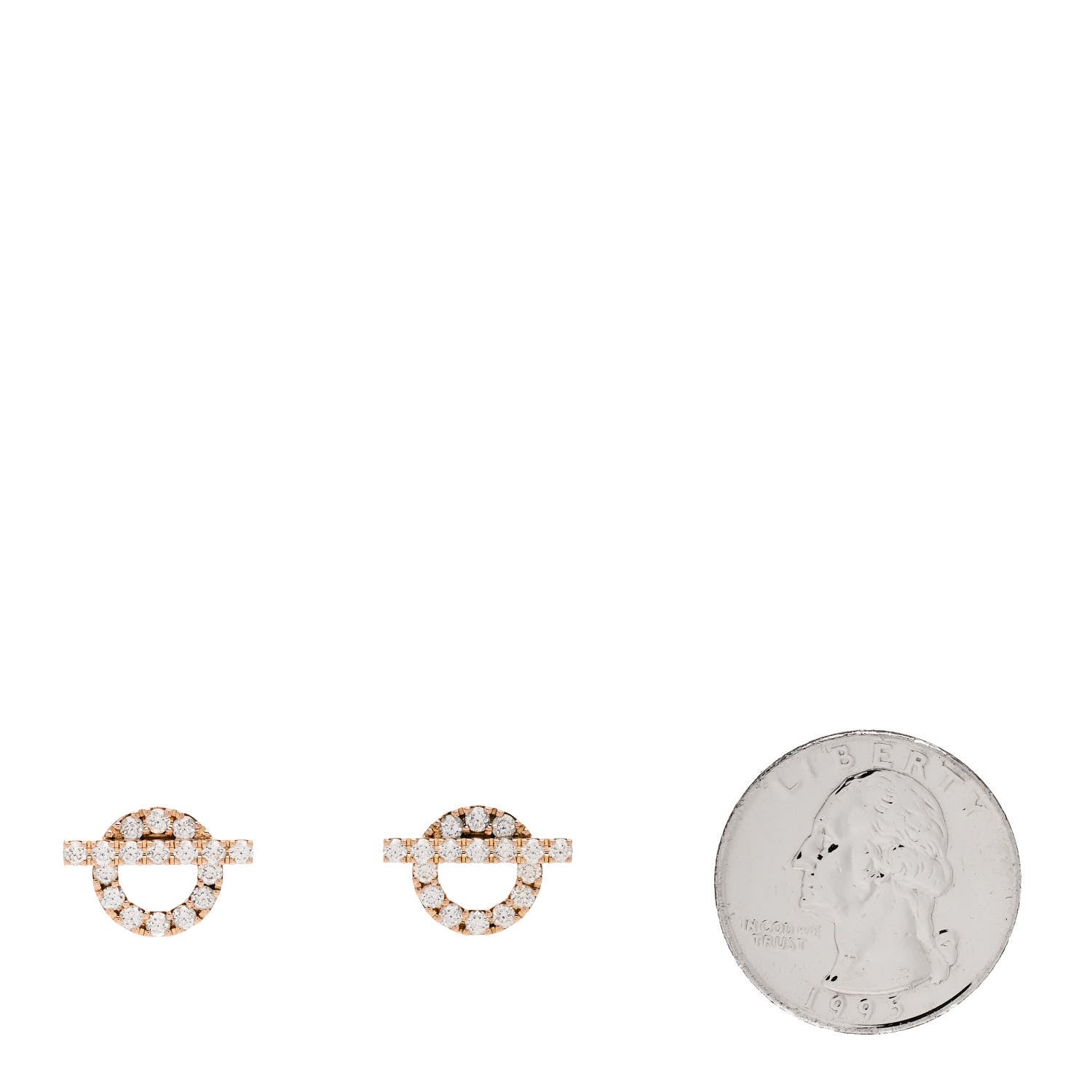 Hermes 18K Rose Gold Diamond Finesse Earrings 2 of 5