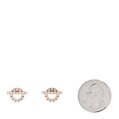 Hermes 18K Rose Gold Diamond Finesse Earrings 2 of 5