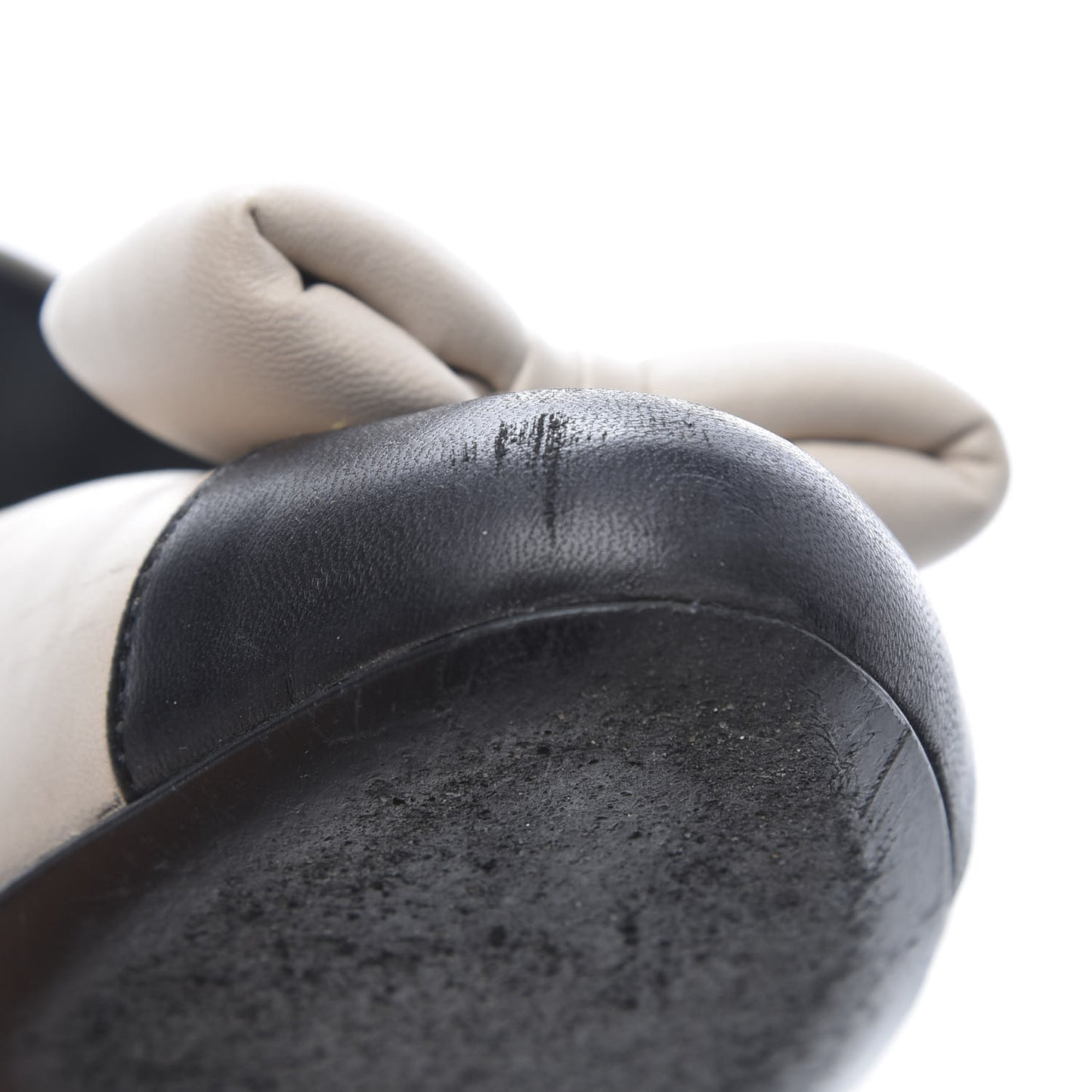 Lambskin Cap Toe Bow Pumps 35.5Beige Black