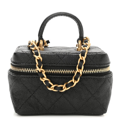 Chanel Caviar Quilted Mini Top Handle Vanity With Chain Black 1 of 11