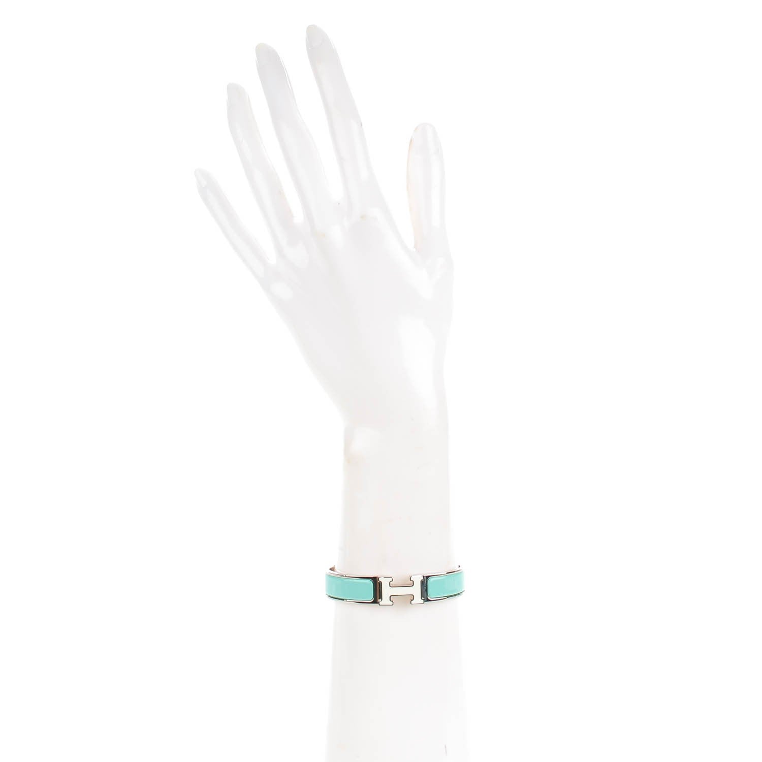 Hermes Enamel Clic Clac H Bracelet PM Lagon White 2 of 6