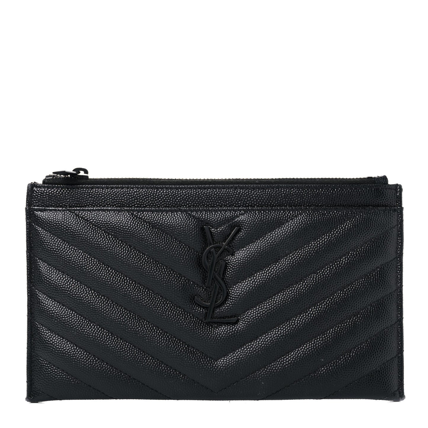 Grain De Poudre Chevron Monogram Bill Pouch Black