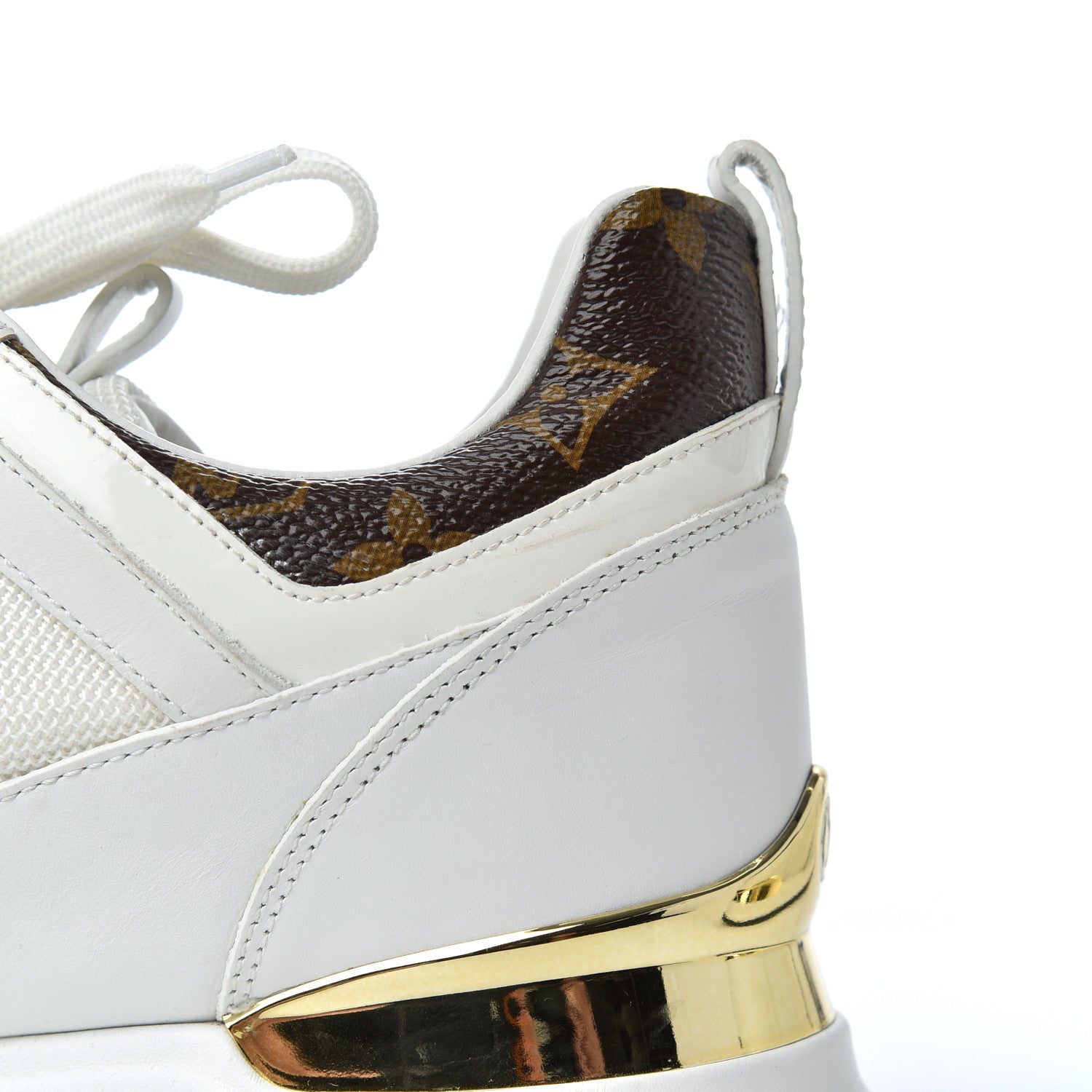 Louis Vuitton Suede Monogram Run Away Sneakers 37 White 7 of 18