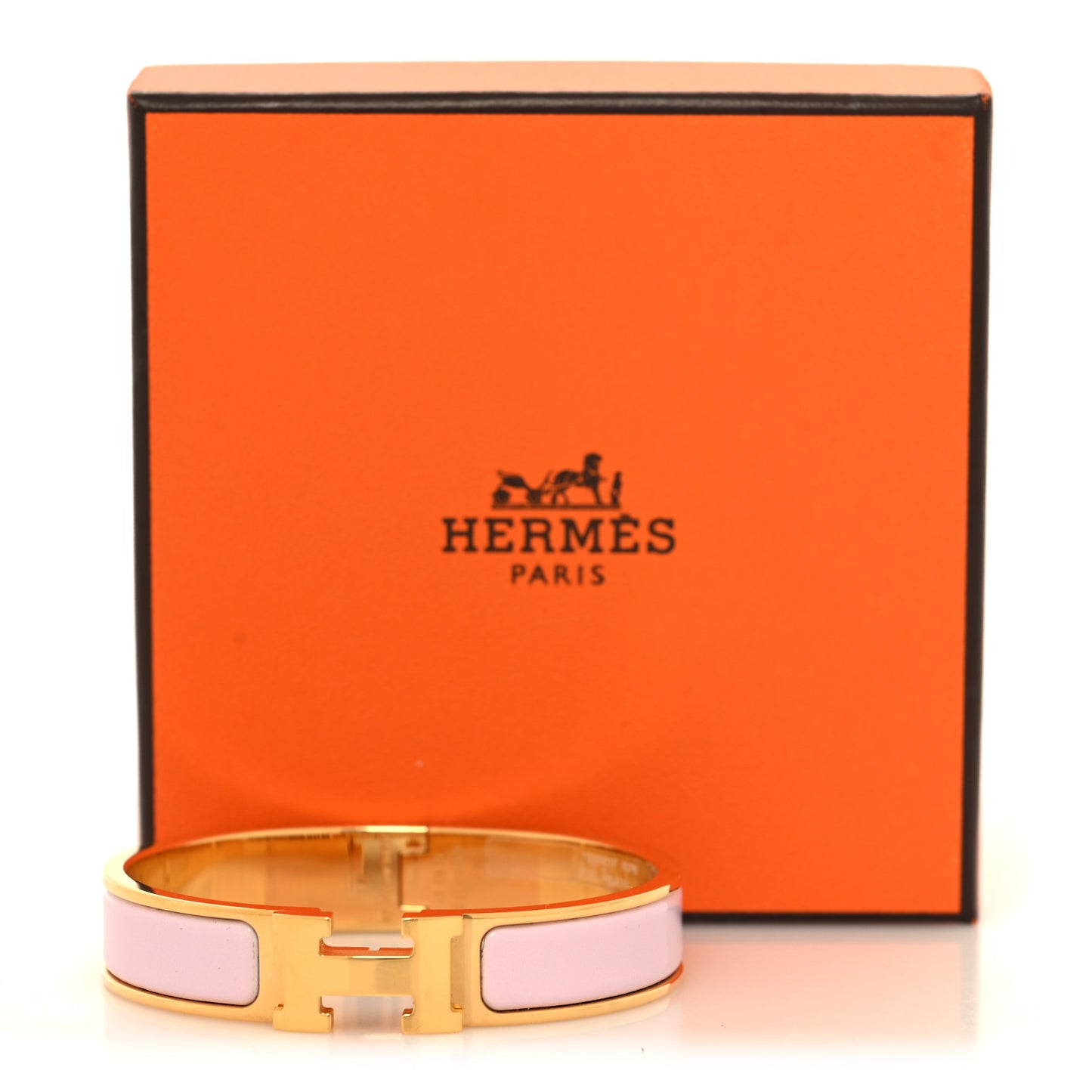 Enamel Narrow Clic Clac H Bracelet PM Rose Candeur