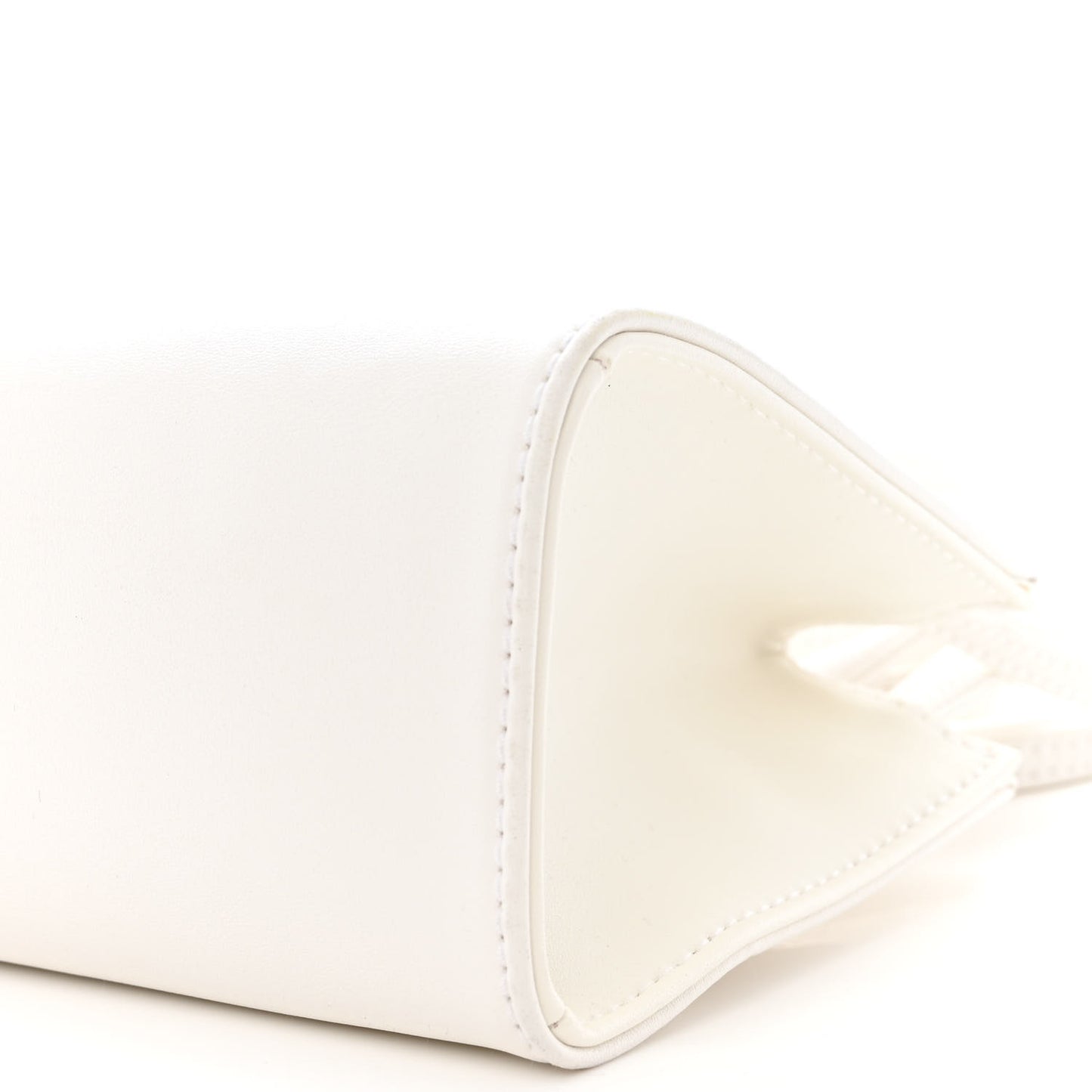 Vegan Leather Small Shopping Bag White