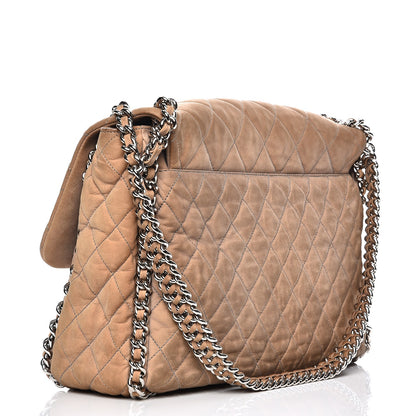 Chanel Nubuck Quilted Chain Around Maxi Flap Grey 3 of 14