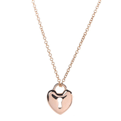 Tiffany 18K Rose Gold Mini Heart Lock Pendant Necklace 3 of 7