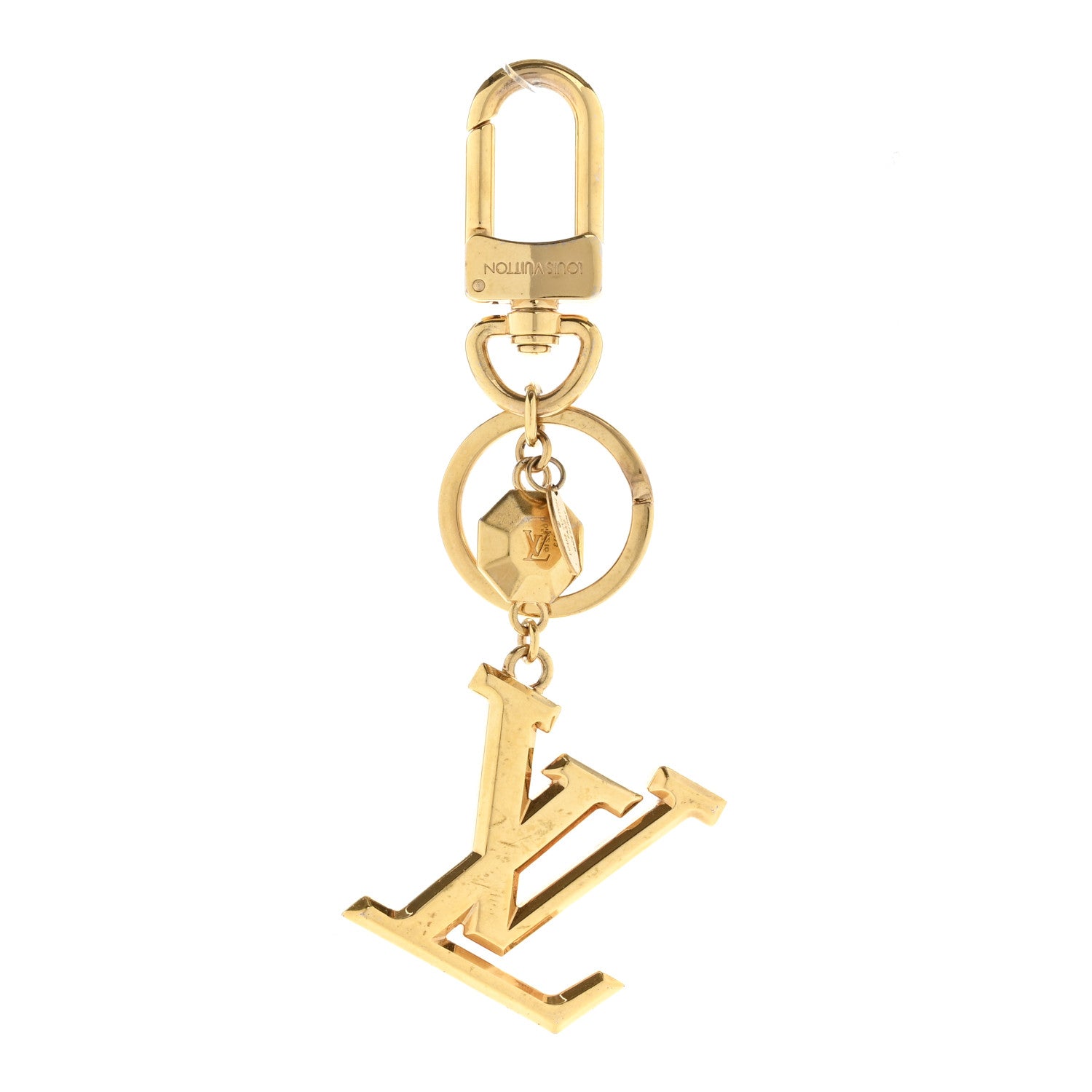 Louis Vuitton LV Facettes Bag Charm Key Holder Gold 1 of 3