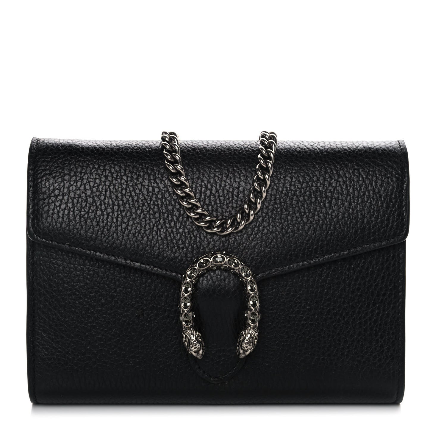 Calfskin Mini Dionysus Chain Wallet Black