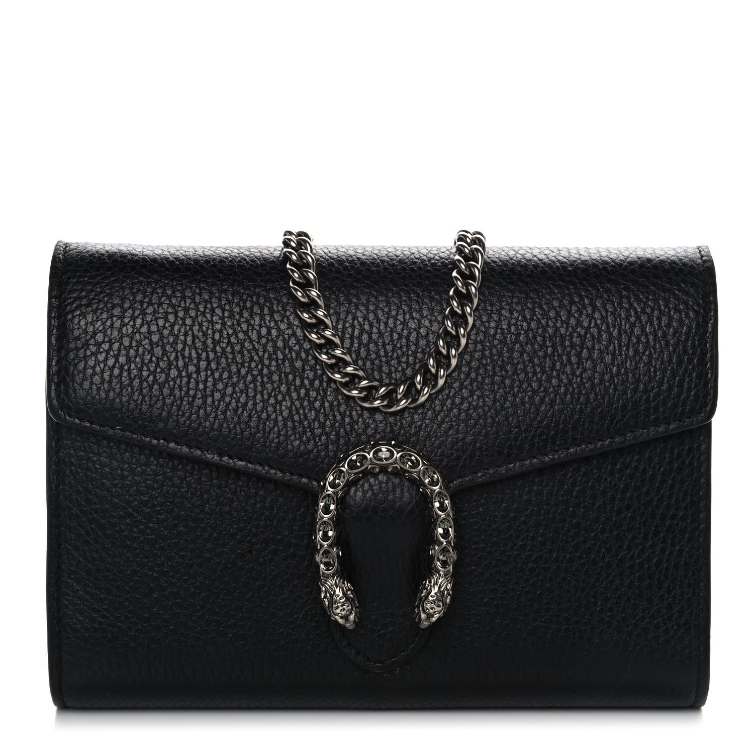 Gucci Calfskin Mini Dionysus Chain Wallet Black 1 of 13