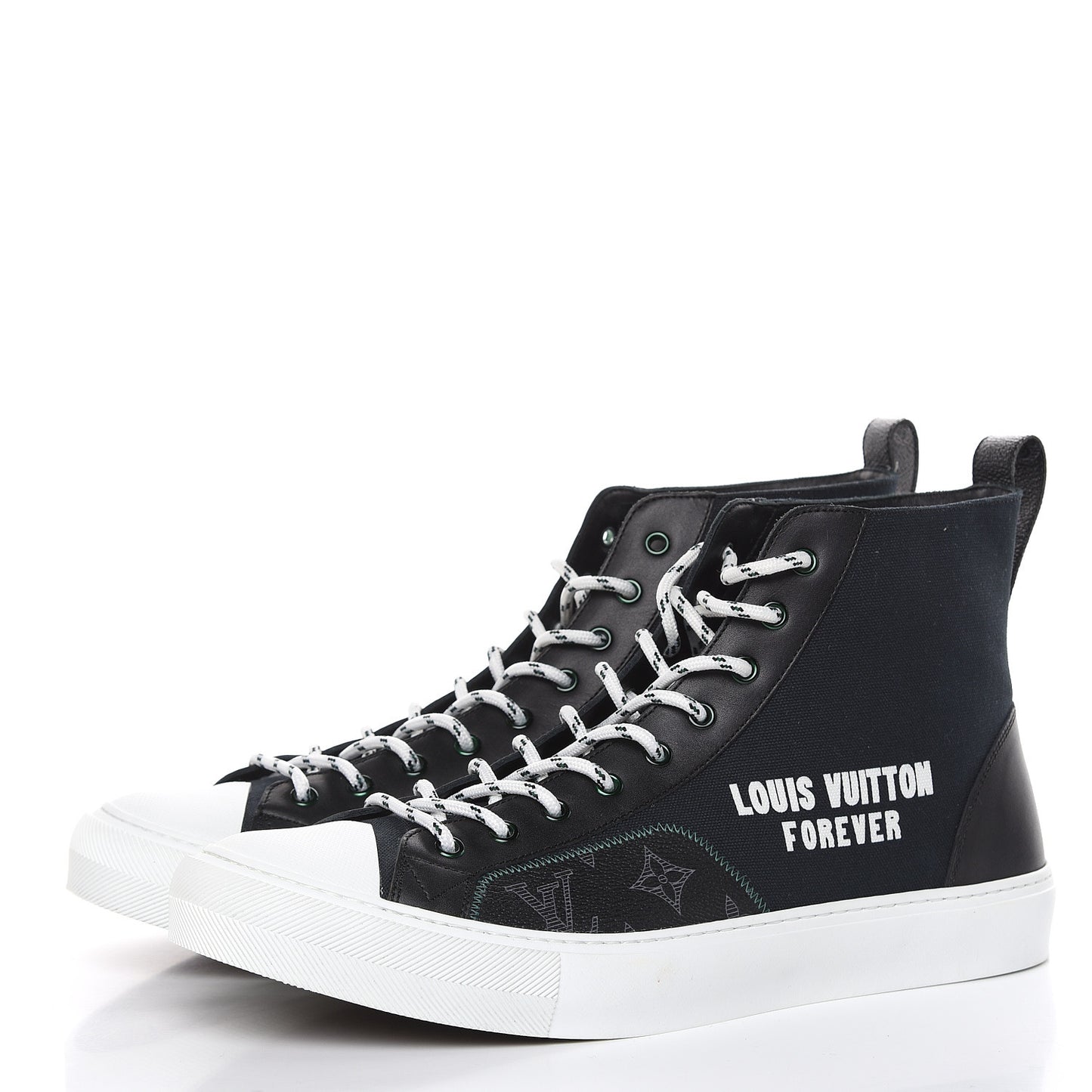 Canvas LV Forever Mens Tattoo Sneaker Boots 11 Black