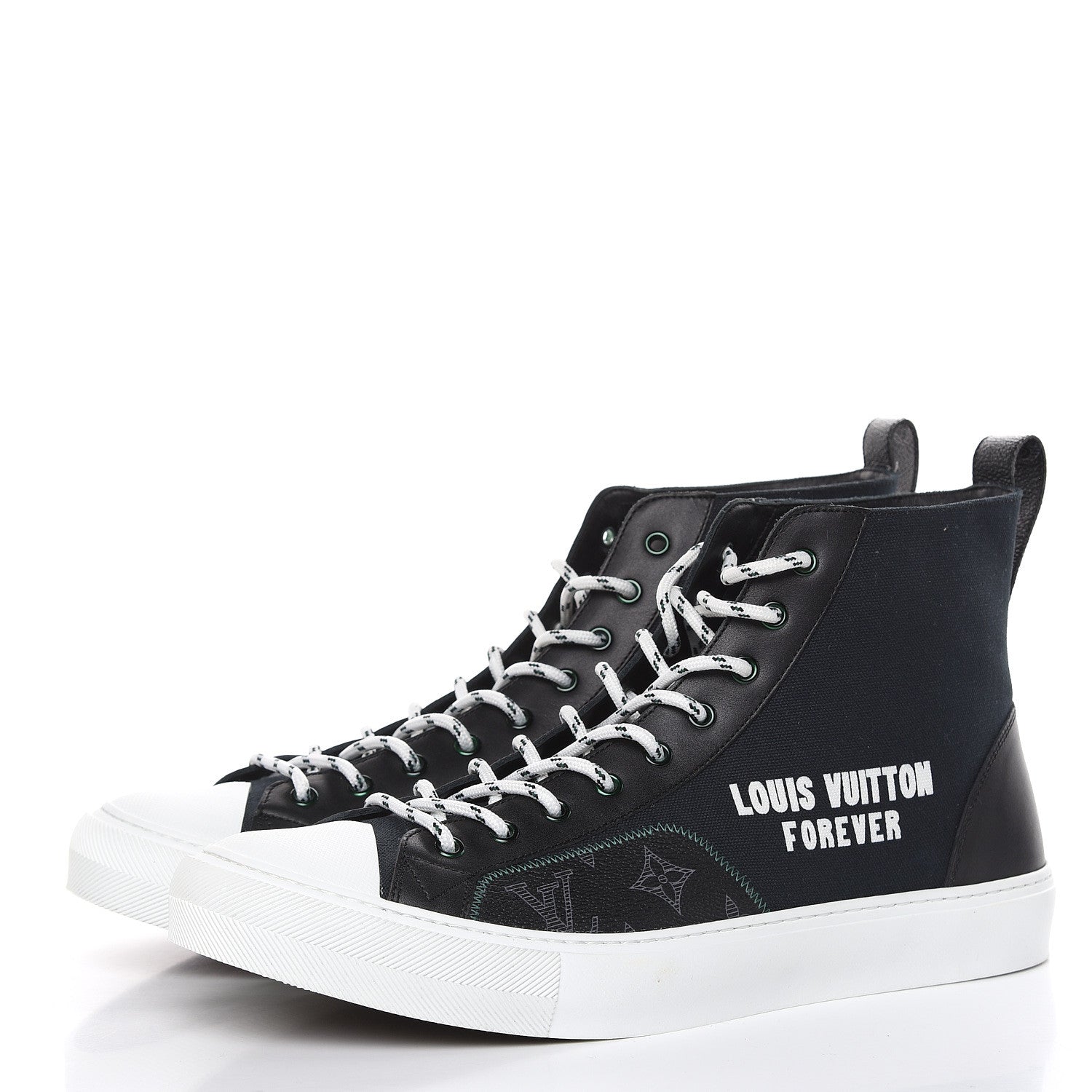 Louis Vuitton Canvas LV Forever Mens Tattoo Sneaker Boots 11 Black 3 of 8