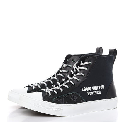 Louis Vuitton Canvas LV Forever Mens Tattoo Sneaker Boots 11 Black 3 of 8