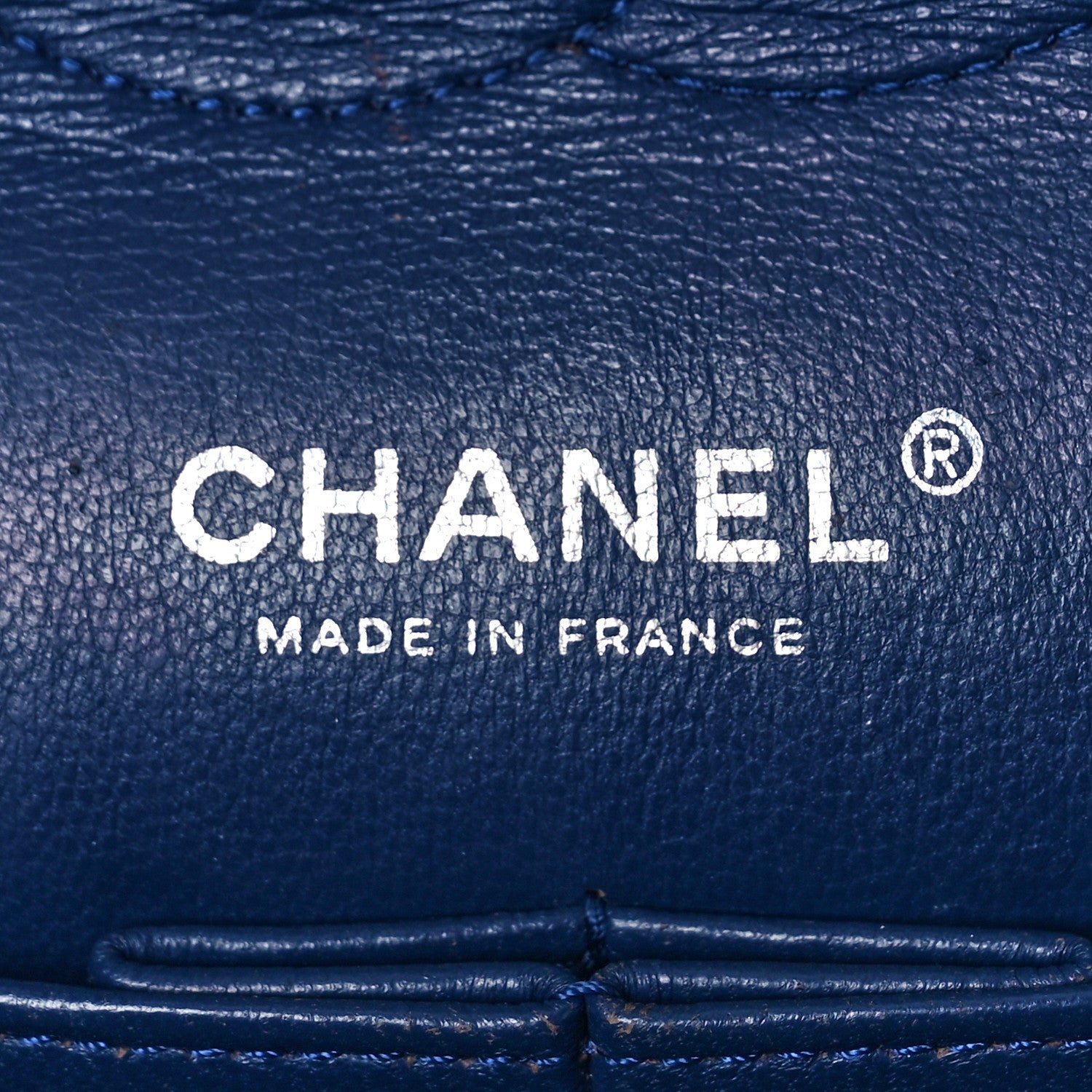 Chanel Washed Caviar Quilted Medium Double Flap Blue 6 of 10