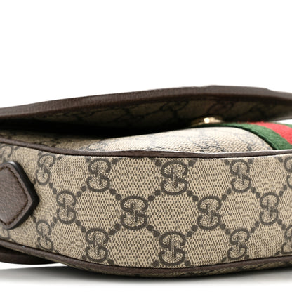 Gucci GG Supreme Monogram Textured Dollar Calfskin Small Ophidia Top Handle Shoulder Bag Beige Brown 9 of 12