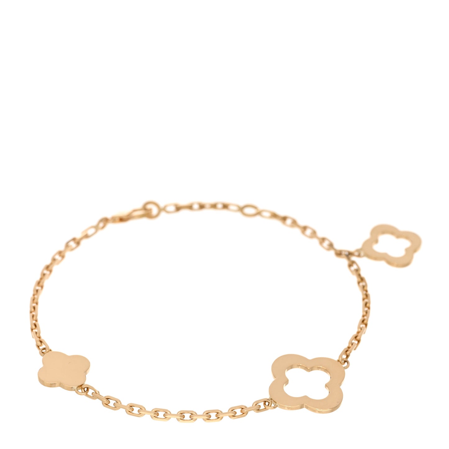 18K Yellow Gold 3 Motifs Byzantine Alhambra Bracelet
