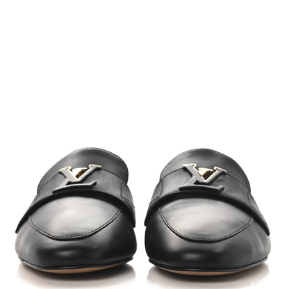 Louis Vuitton Calfskin LV Mare Open Back Loafers 40 Black 3 of 9