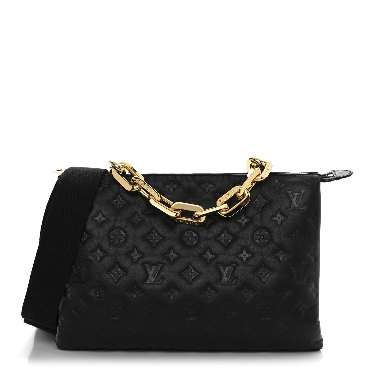 Louis Vuitton Lambskin Embossed Monogram Coussin MM Black 1 of 13