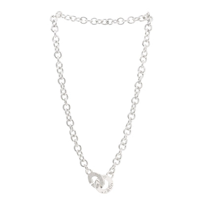 Tiffany Sterling Silver 1837 Circle Clasp Necklace 3 of 5