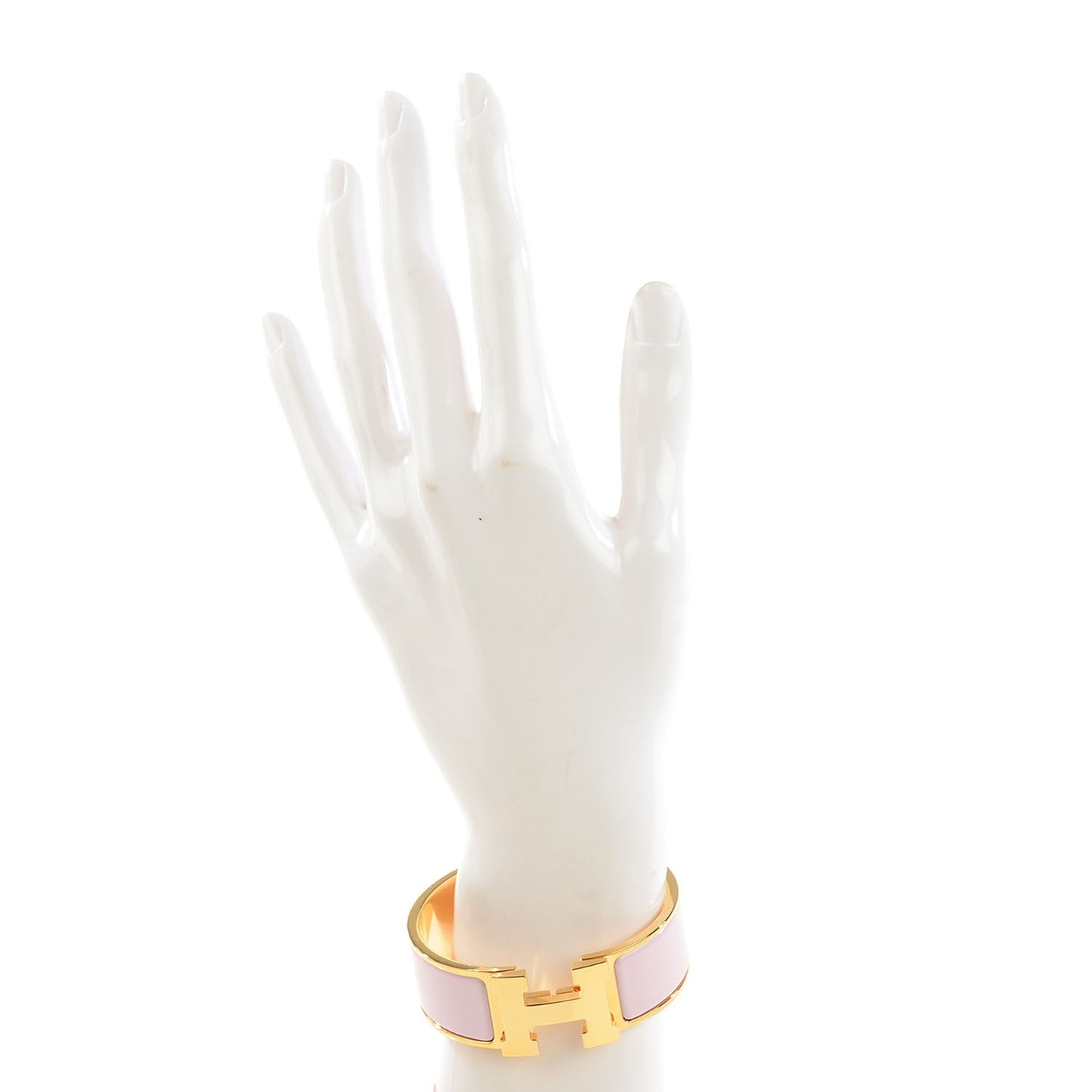 Enamel Wide Clic Clac H Bracelet PM Rose Dragee