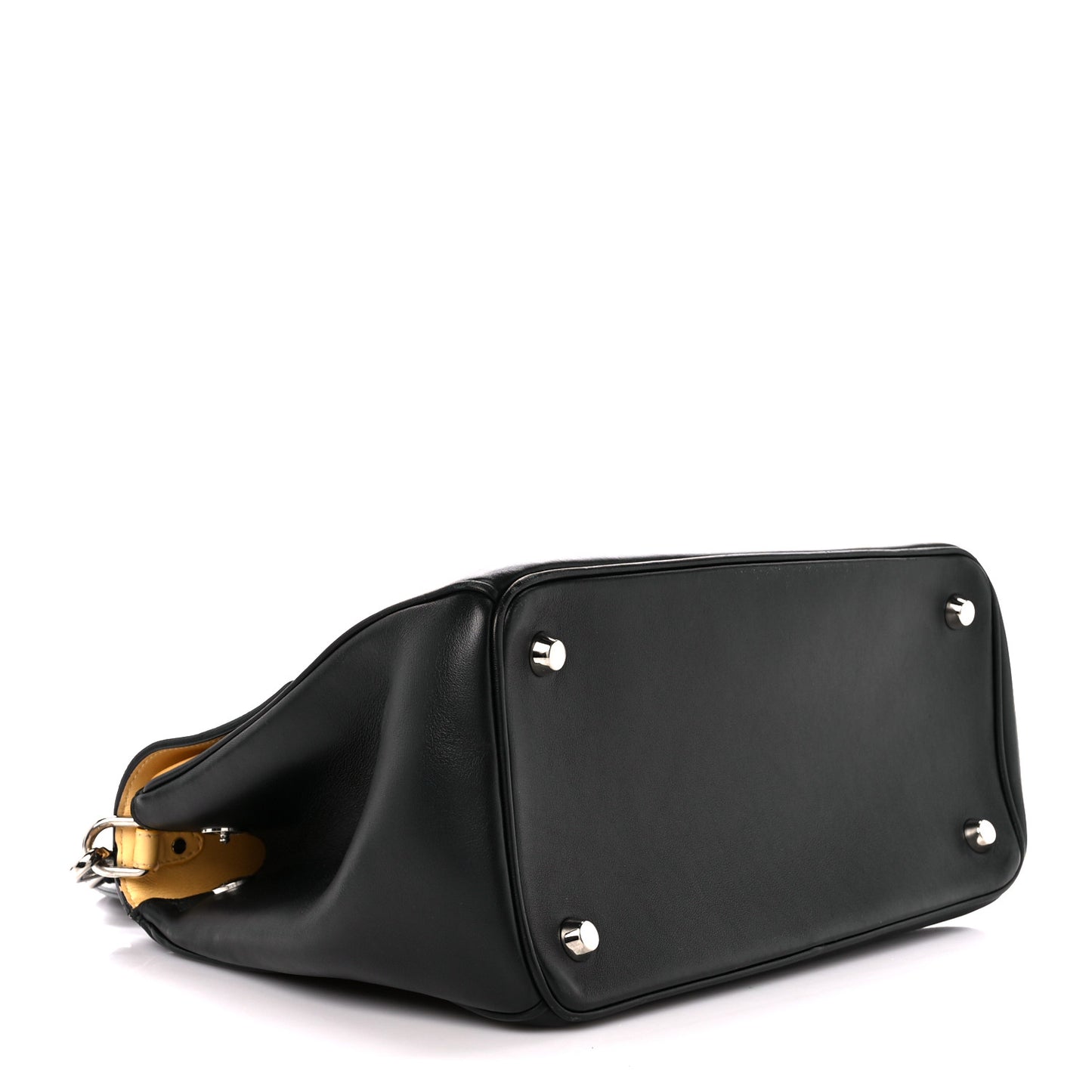 Smooth Calfskin Small Tri-Color Be Dior Flap Black Grey Yellow