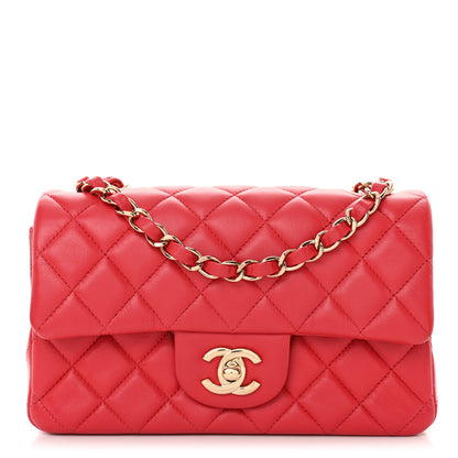 Chanel Lambskin Quilted Mini Rectangular Flap Red 1 of 11