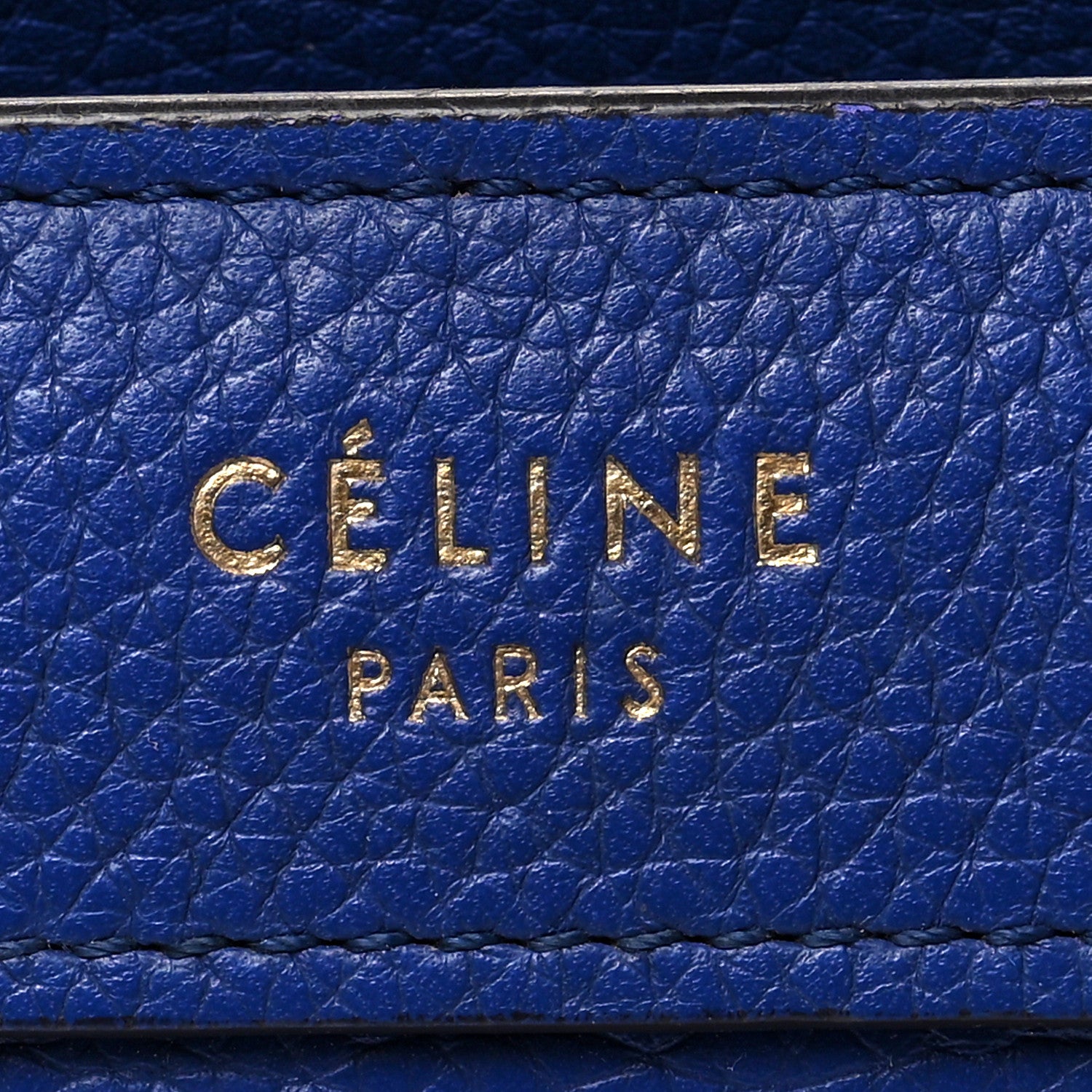 Celine Drummed Calfskin Nano Luggage Indigo 8 of 9