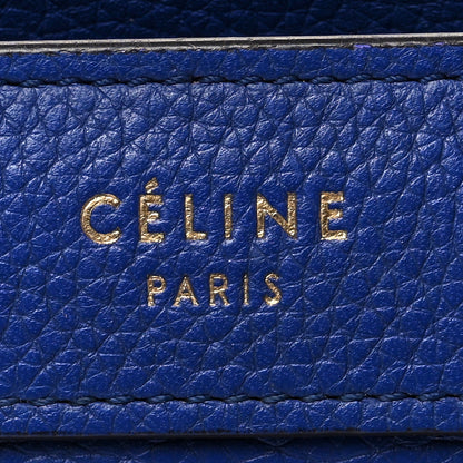 Celine Drummed Calfskin Nano Luggage Indigo 8 of 9