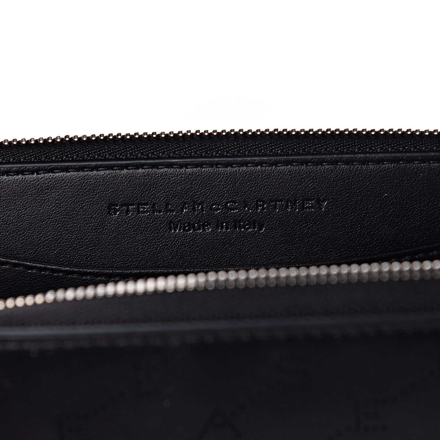 Eco Alter Nappa Perforated Logo Zip Wallet Black