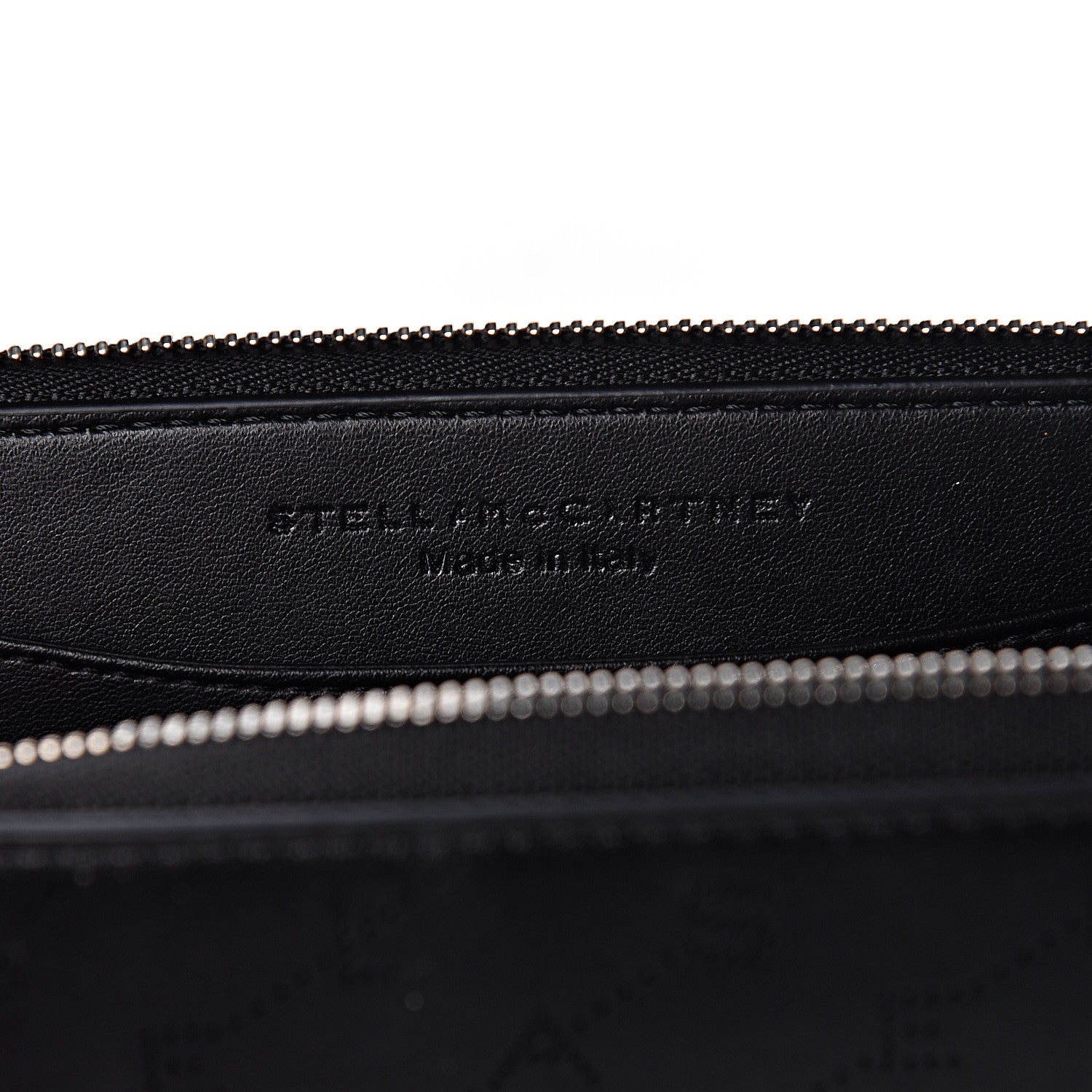 Stella McCartney Eco Alter Nappa Perforated Logo Zip Wallet Black 6 of 7