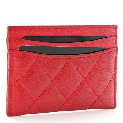 Chanel Caviar Quilted Card Holder Red 2 of 10