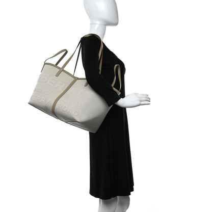 Burberry Cotton Canvas Mini Logo Horseferry Tote Bag Off White 2 of 11