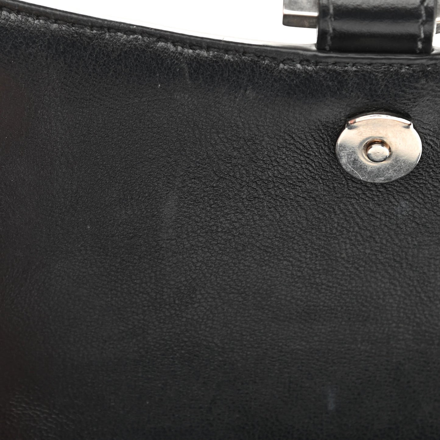 Box Calfskin Graffiti Logo Hourglass Top Handle Bag XS Black Silver
