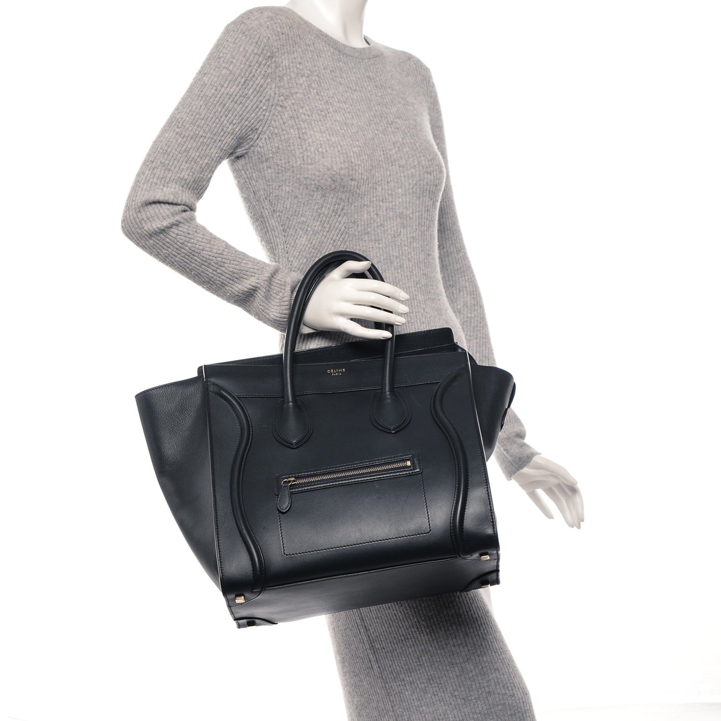 Smooth Calfskin Small Luggage Navy Blue