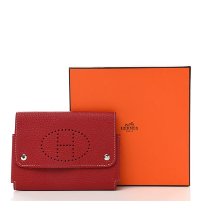 Hermes Taurillon Clemence Mises et Relances Playing Cards Holder Rouge Casaque 6 of 6