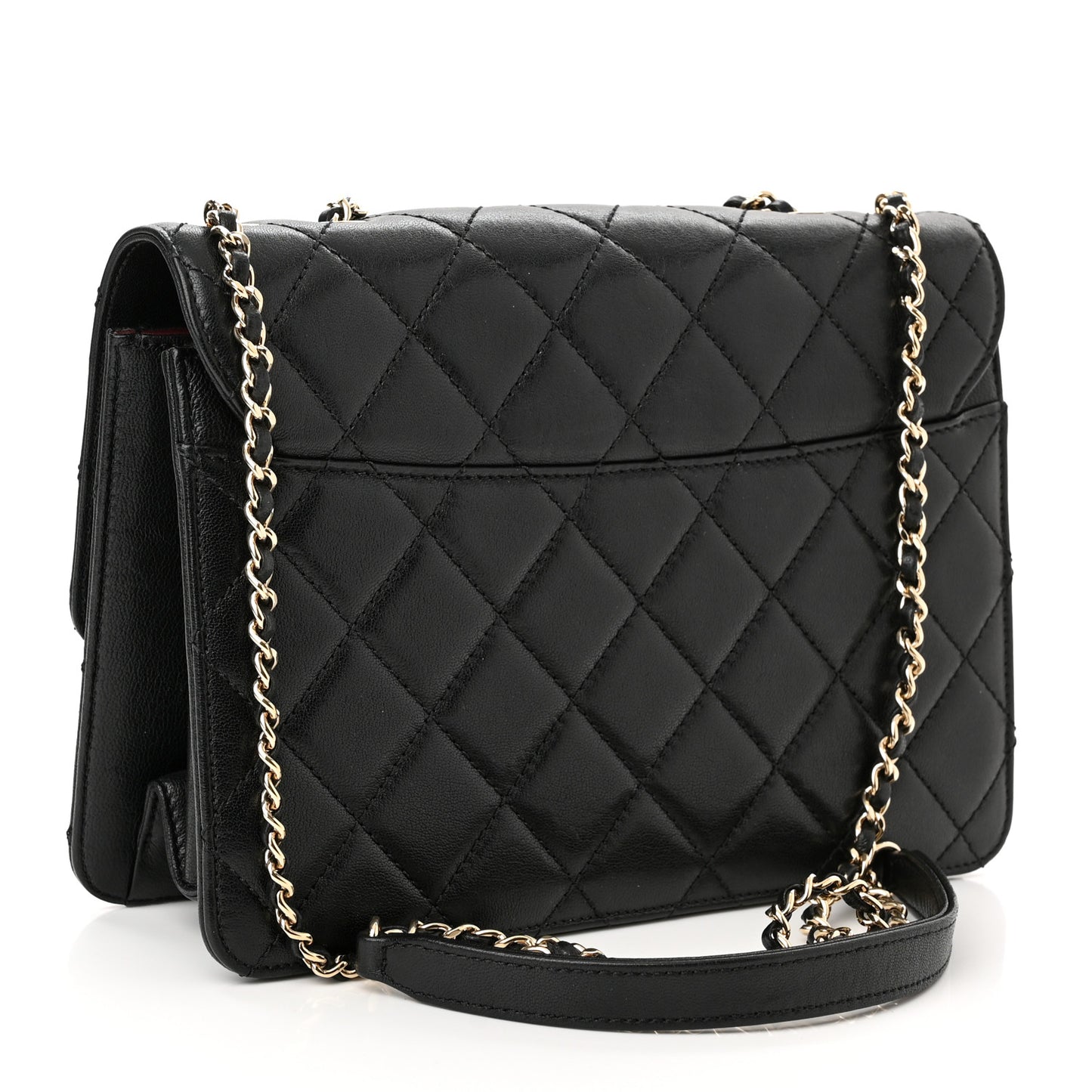 Sheepskin Quilted Beauty Lock Flap Black