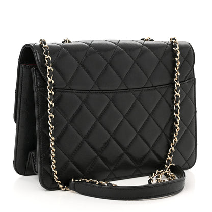 Chanel Sheepskin Quilted Beauty Lock Flap Black 2 of 12