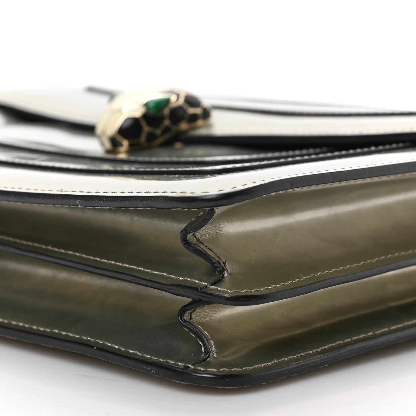 Metallic Calfskin Serpenti Forever Crossbody Bag Silver