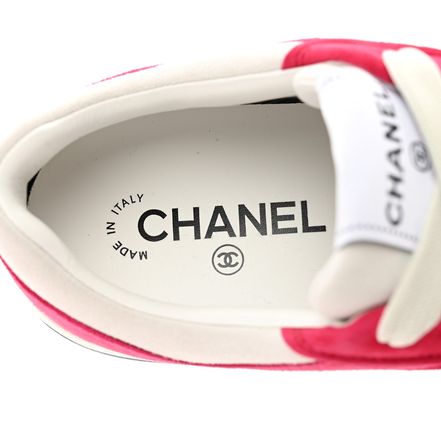 Suede Kidskin Womens CC Sneakers 40 White Fuchsia