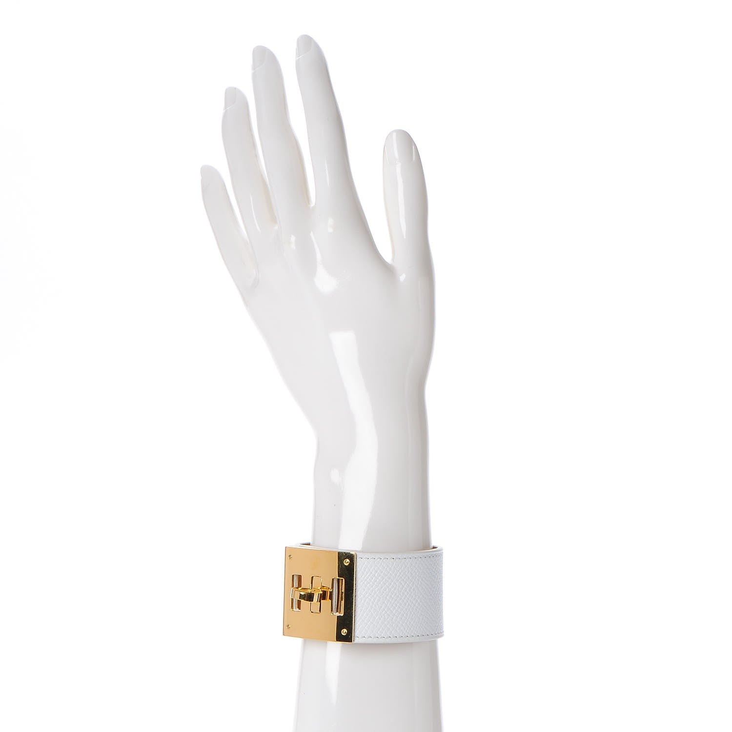 Hermes Epsom Kelly Dog Bracelet White 2 of 6