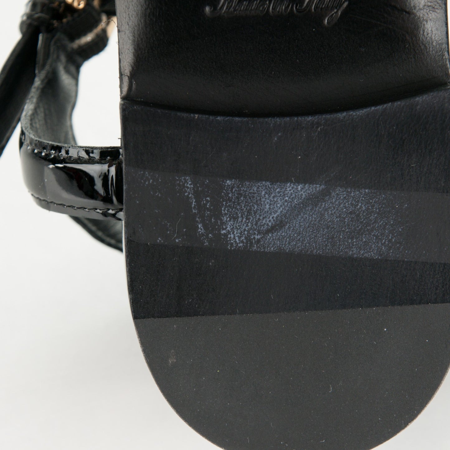 Patent Paradiso Flat Sandals 36 Black