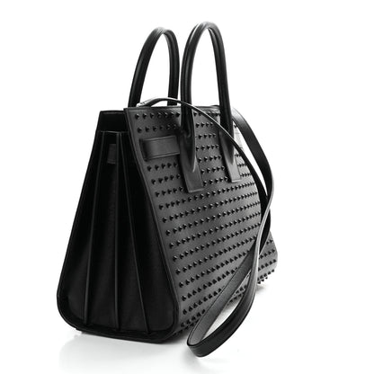 Saint Laurent Grain De Poudre Studded Small Sac De Jour Black 3 of 11