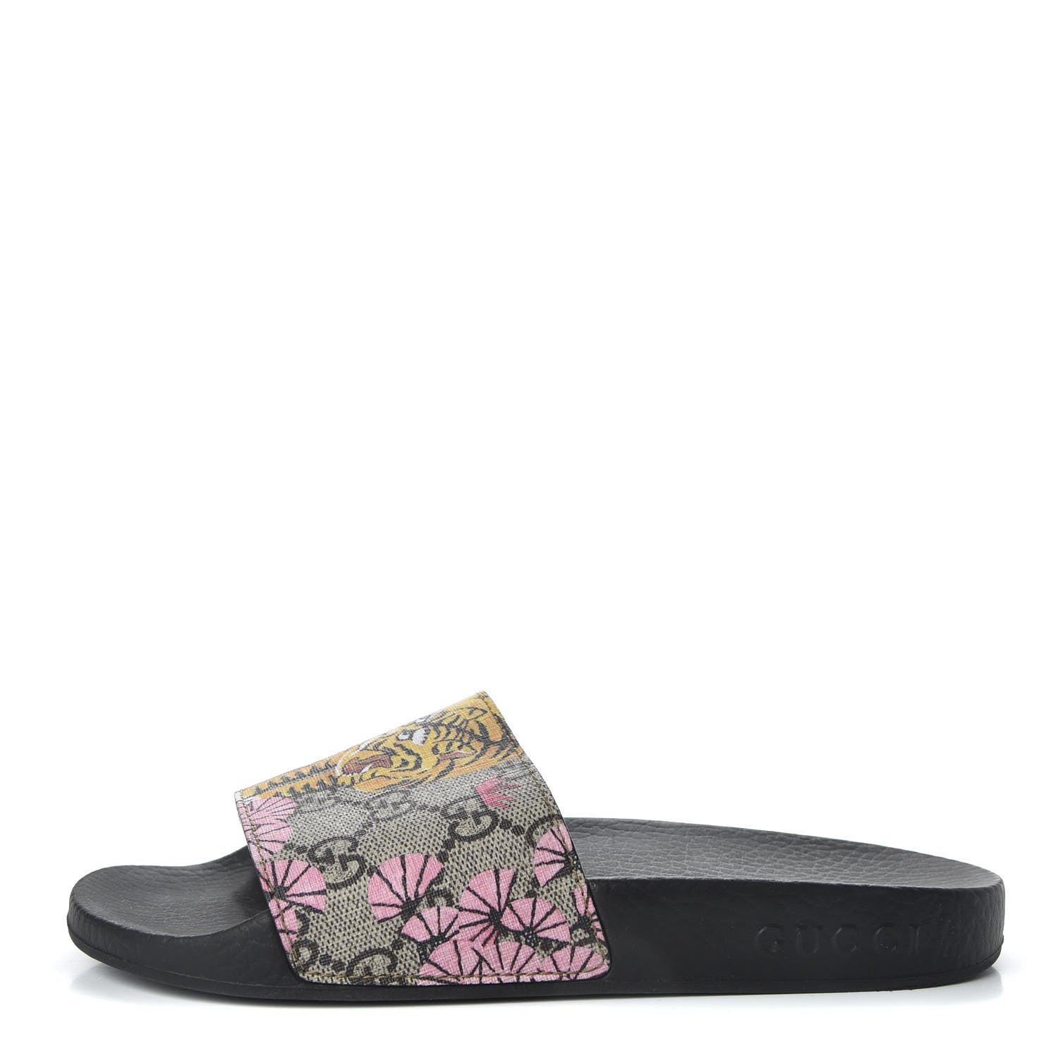 Gucci GG Supreme Monogram Bengal Slide Sandals 36 Beige Pink 1 of 8