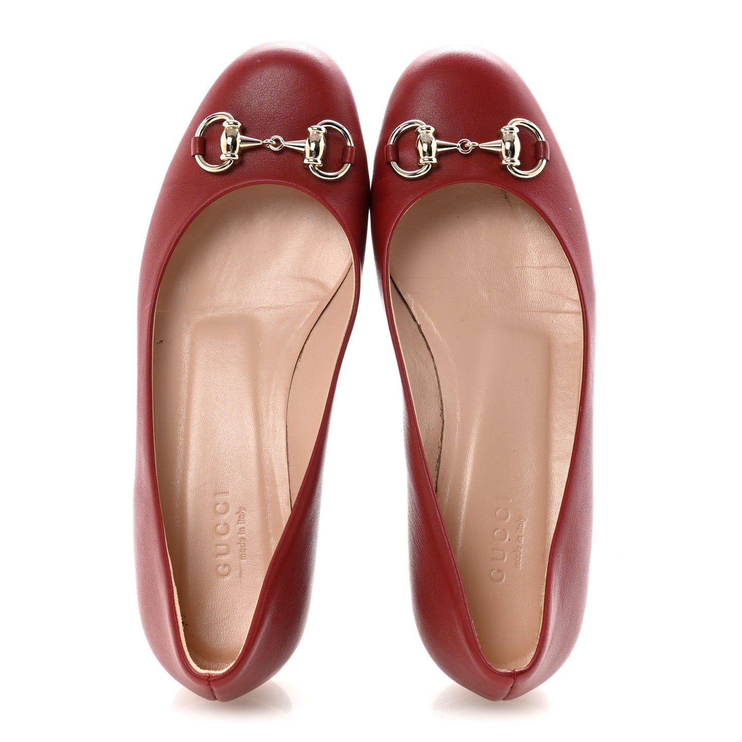 Calfskin Horsebit Ballerina Flats 35.5 Red