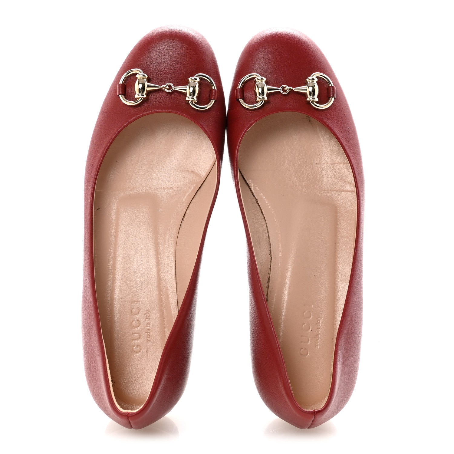Gucci Calfskin Horsebit Ballerina Flats 35.5 Red 2 of 9