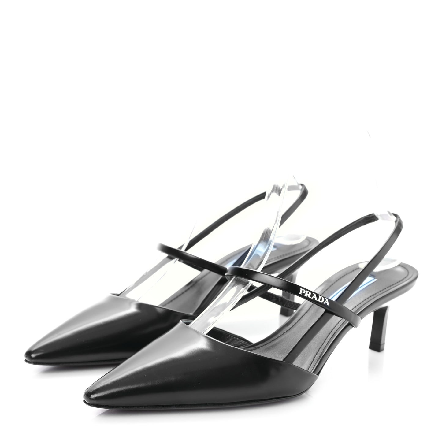 Spazzolato Pointed Toe 55mm Slingback Pumps 38 Black