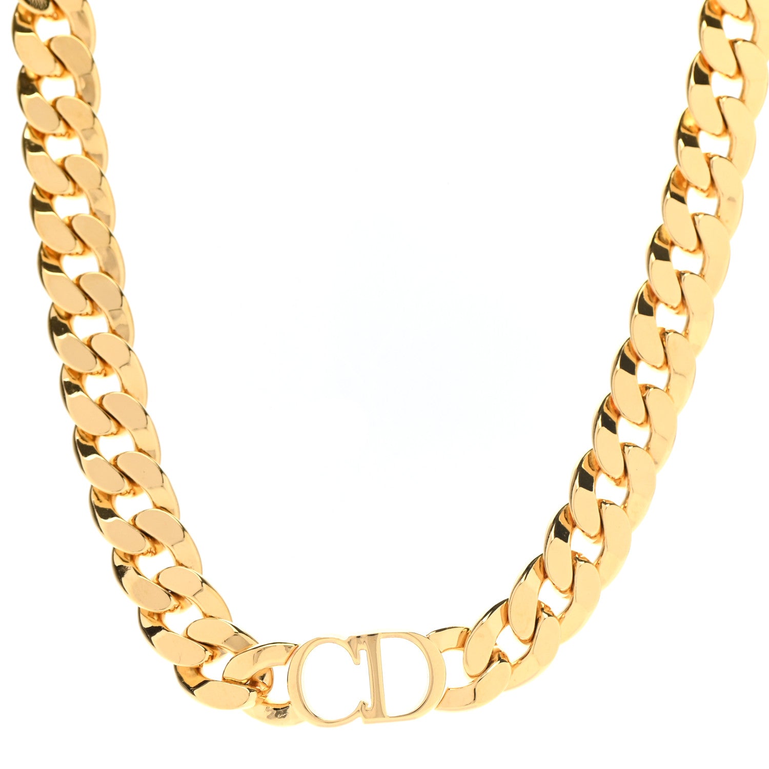 Christian Dior Metal Danseuse Etoile Chain Choker Necklace Gold 1 of 7