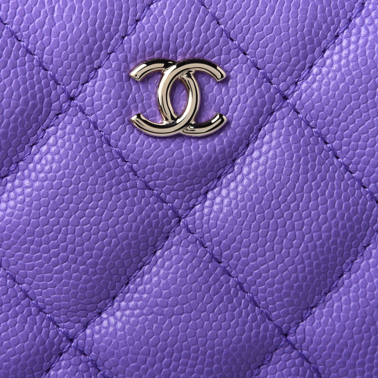Chanel Caviar Quilted Small Cosmetic Case Purple 10 of 11
