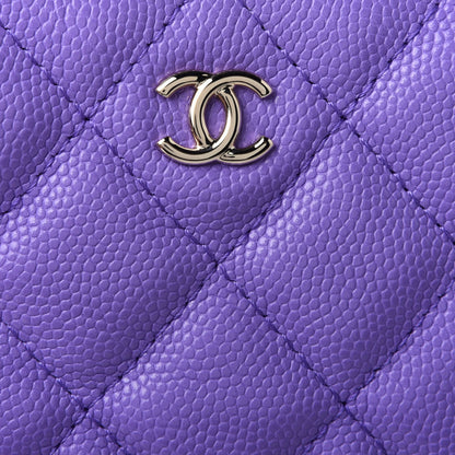 Chanel Caviar Quilted Small Cosmetic Case Purple 10 of 11