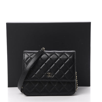 Chanel Caviar Quilted Square Wallet On Chain WOC Black 13 of 13